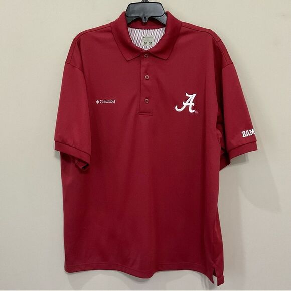 Columbia PFG Alabama Omni-Shade Polo Shirt Men's Sz Medium Crimson Tide Bama - Picture 1 of 6